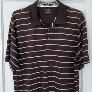 PGA Dri Fit Tour Golf Polo - Black & White Stripe XL - Excellent Used Condition